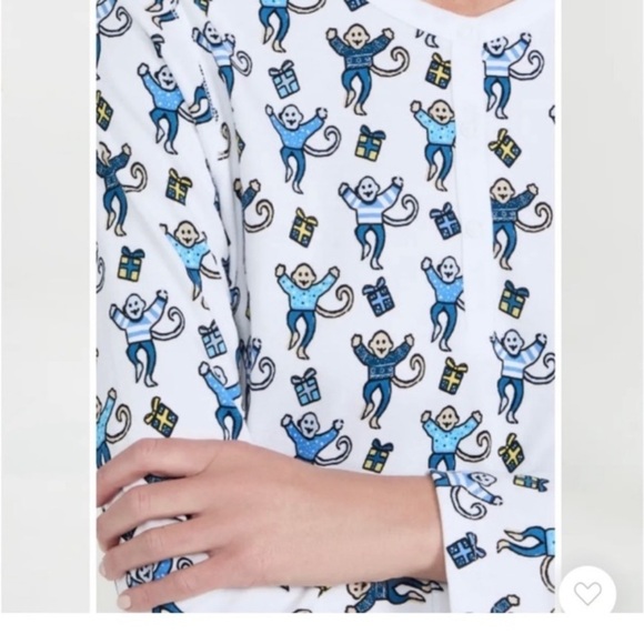 Roller Rabbit Monkey Nights 100% Cotton Pajama Set L Luxury Monkey Novelty Print - Picture 3 of 16